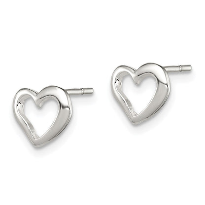 Sterlingsilber Poliert Herz Ohrstecker