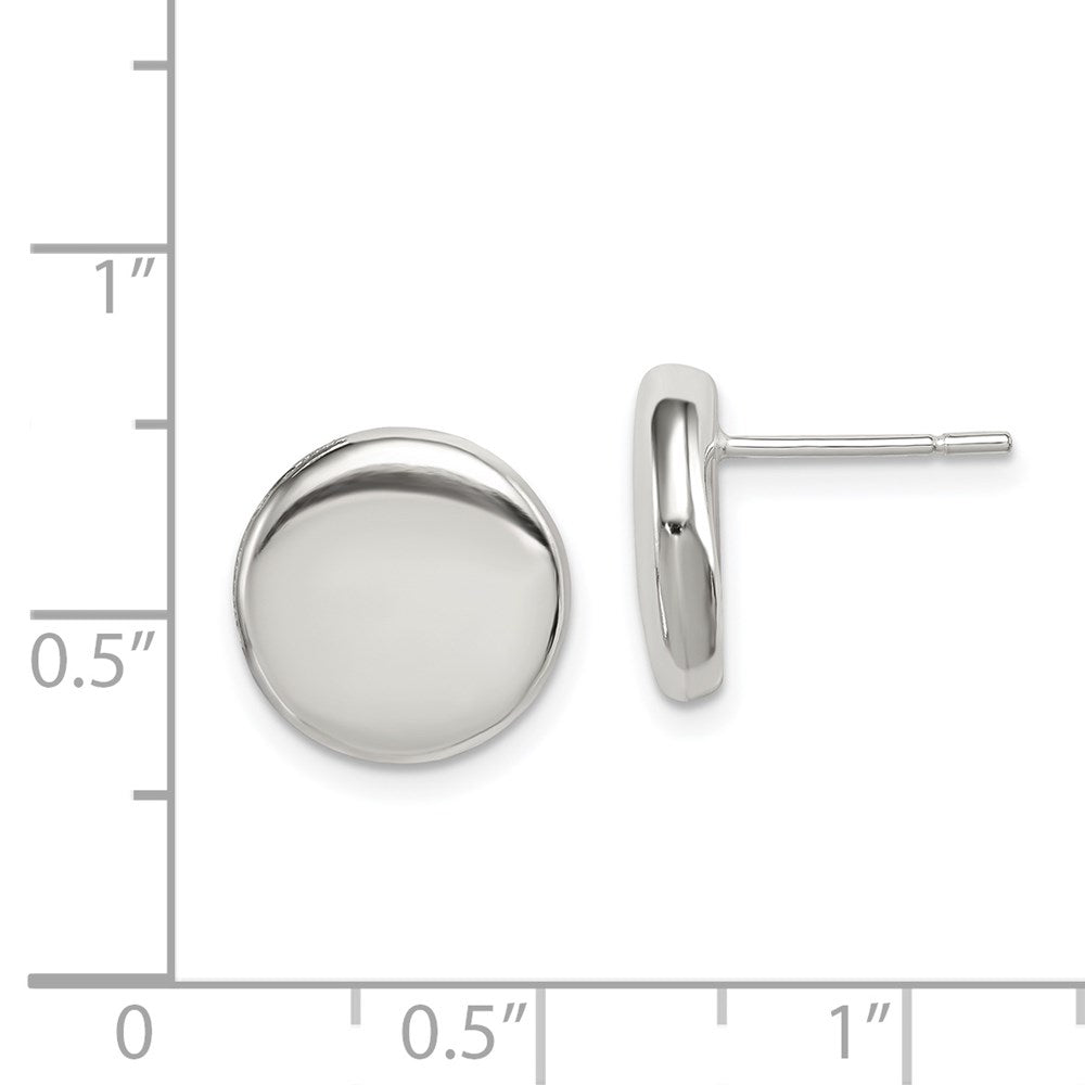 Sterlingsilber Poliert Knopf Ohrstecker