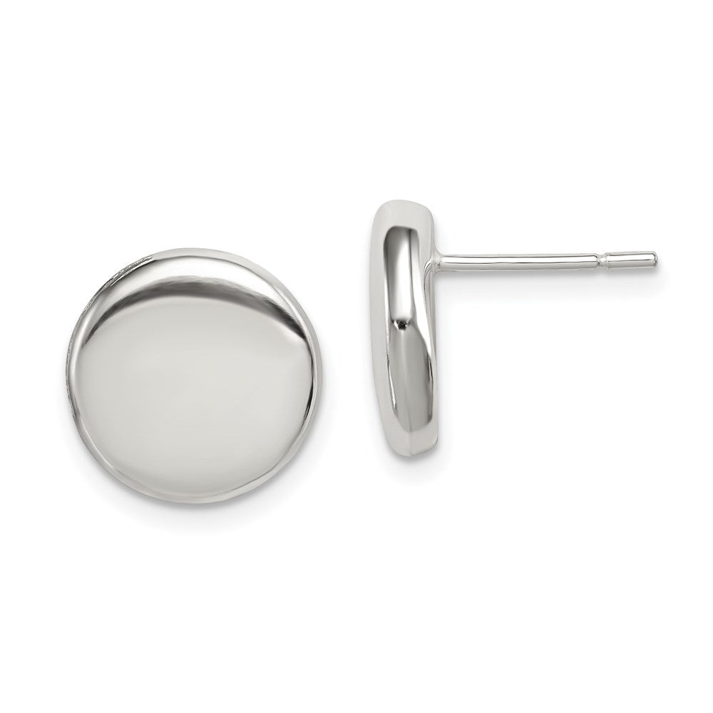 Sterlingsilber Poliert Knopf Ohrstecker