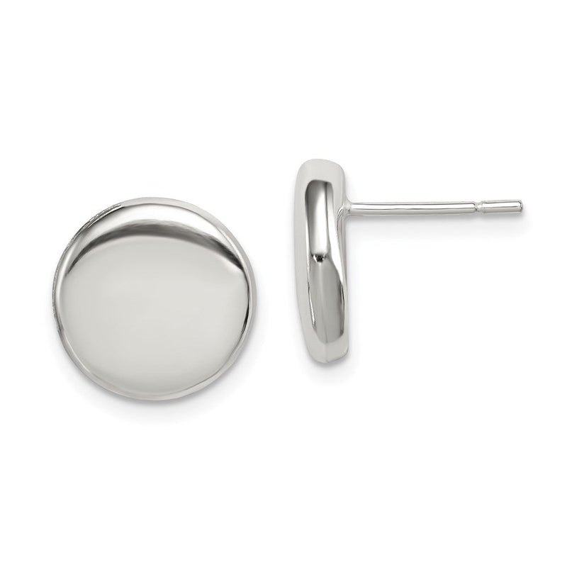Sterlingsilber Poliert Knopf Ohrstecker