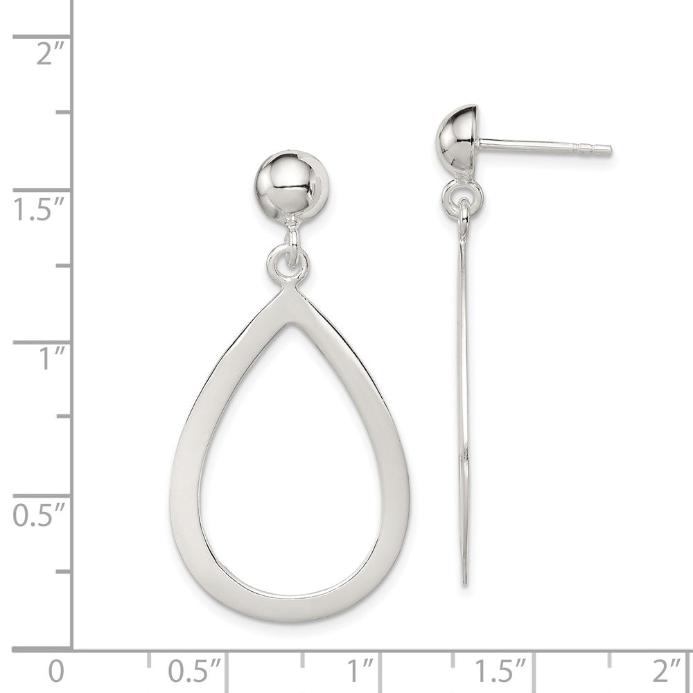 Sterlingsilber Poliert Tropfen Stecker Ohrhänger