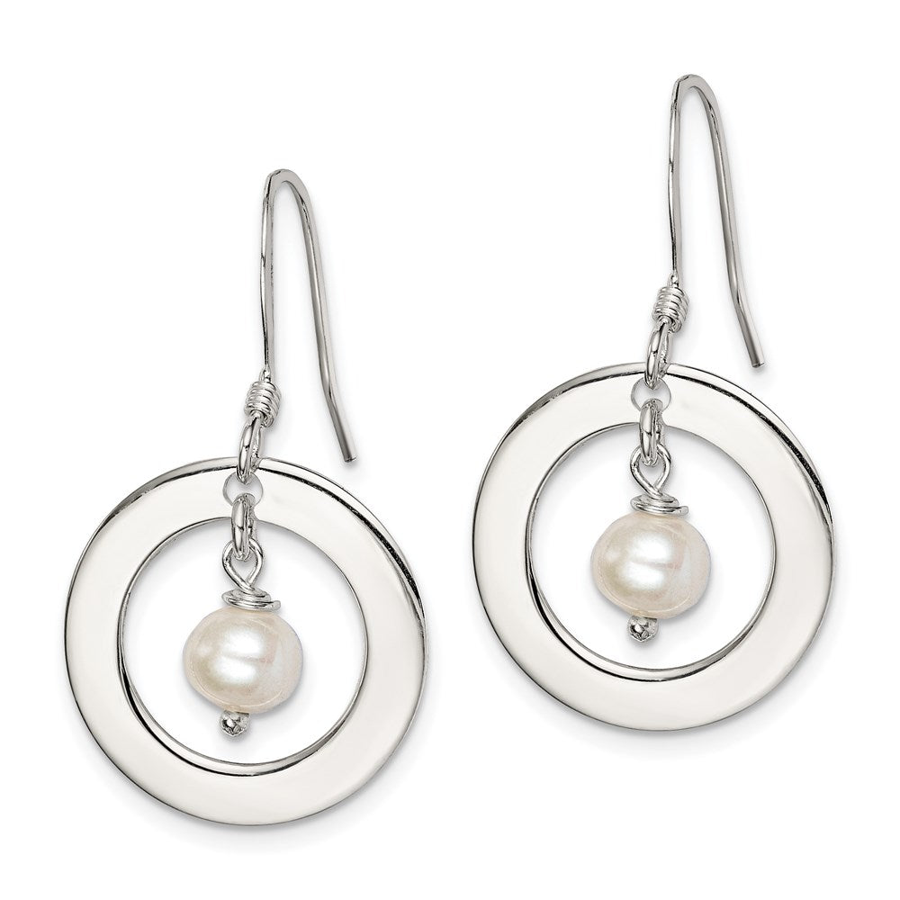 Sterlingsilber Weiß Fw Zuchtperle Ohrhänger