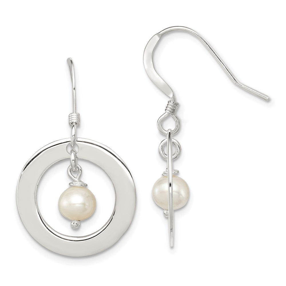 Sterlingsilber Weiß Fw Zuchtperle Ohrhänger
