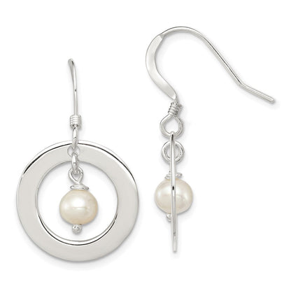 Sterlingsilber Weiß Fw Zuchtperle Ohrhänger