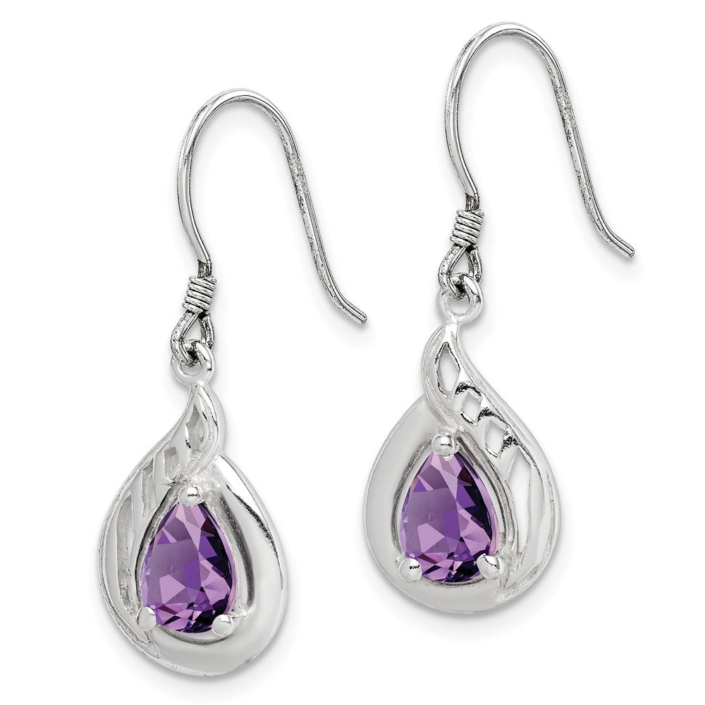 Sterlingsilber Amethyst Poliert Fantasie Ohrhänger