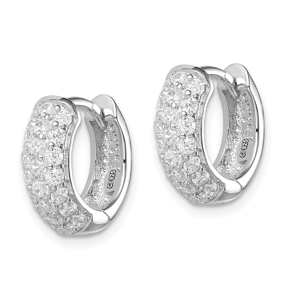 Sterlingsilber Rhodiniert Zirkonia Klappbar Creolen