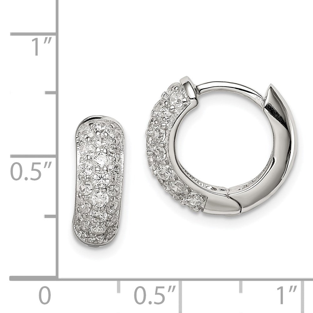 Sterlingsilber Rhodiniert Zirkonia Klappbar Creolen