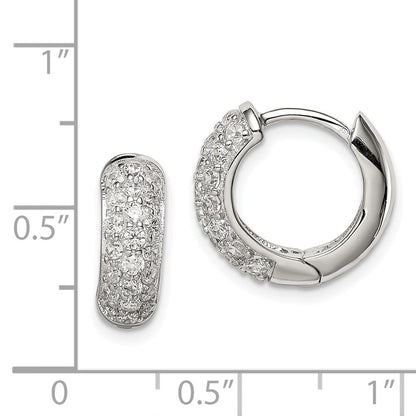 Sterlingsilber Rhodiniert Zirkonia Klappbar Creolen
