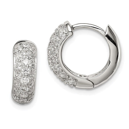 Sterlingsilber Rhodiniert Zirkonia Klappbar Creolen