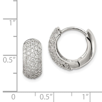 Sterlingsilber Rhodiniert Zirkonia Klappbar Creolen