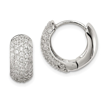 Sterlingsilber Rhodiniert Zirkonia Klappbar Creolen