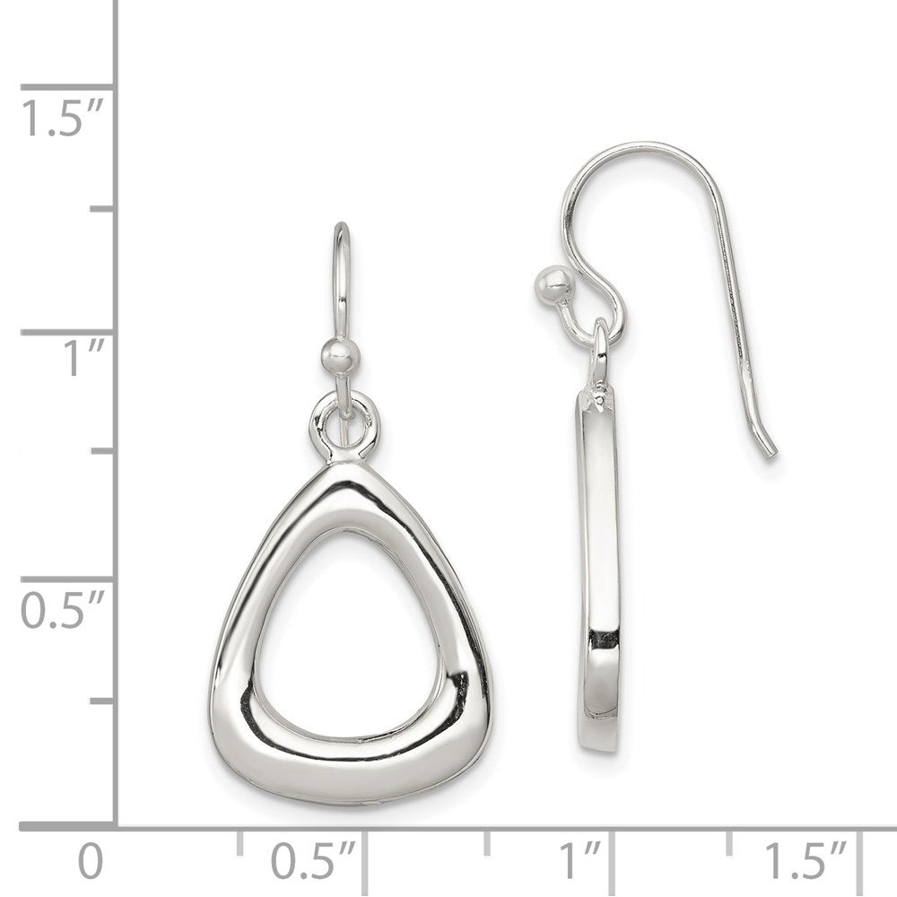 Sterlingsilber Poliert Triangular Geformt Ohrhänger