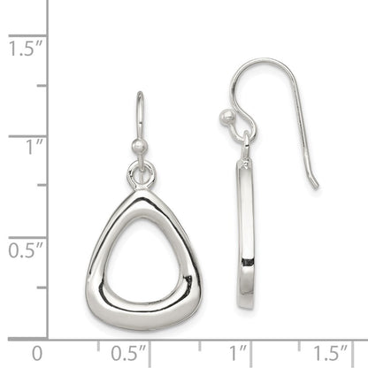 Sterlingsilber Poliert Triangular Geformt Ohrhänger