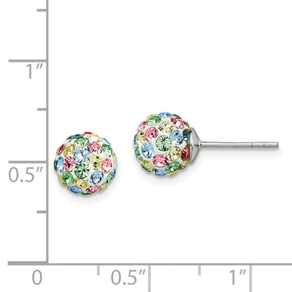 Sterlingsilber Rhodiniert Mehrfarbig Preciosa Kristall 7mm Ohrstecker