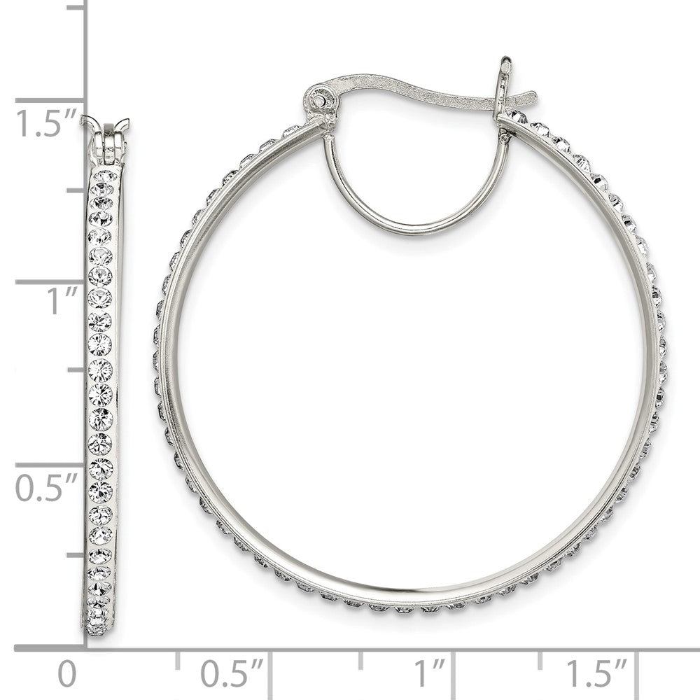 Sterlingsilber Rhodiniert Weiß Preciosa Kristall Creolen