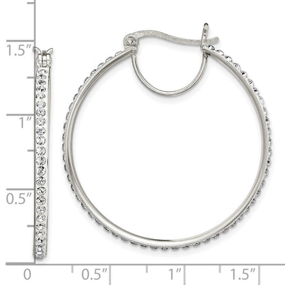 Sterlingsilber Rhodiniert Weiß Preciosa Kristall Creolen