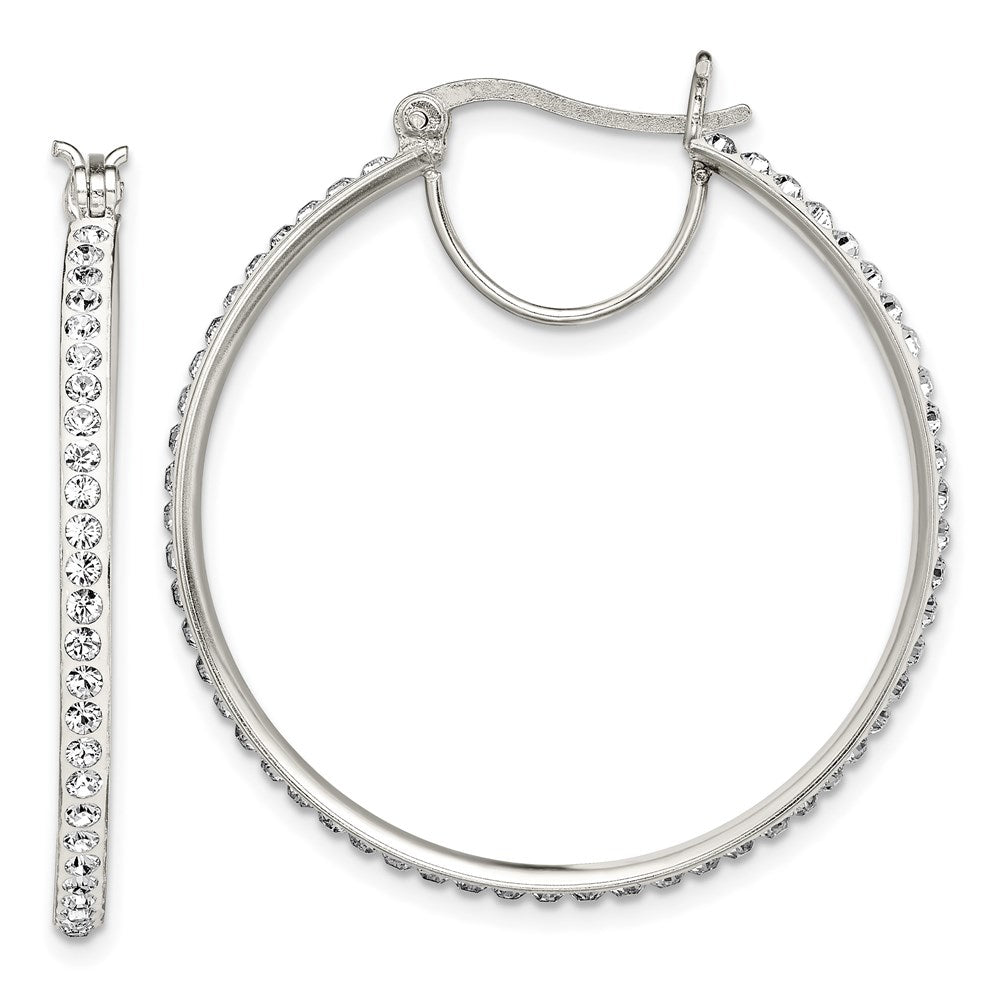 Sterlingsilber Rhodiniert Weiß Preciosa Kristall Creolen