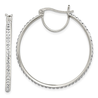 Sterlingsilber Rhodiniert Weiß Preciosa Kristall Creolen