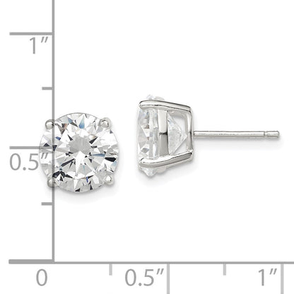 Sterlingsilber 9mm Rund Korb Set Zirkonia Ohrstecker