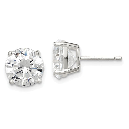 Sterlingsilber 9mm Rund Korb Set Zirkonia Ohrstecker