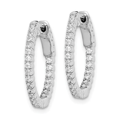 Sterlingsilber Schimmernd Rhodiniert 50 Stein 1.3mm Zirkonia in und Außen Rund Klappbar Creolen