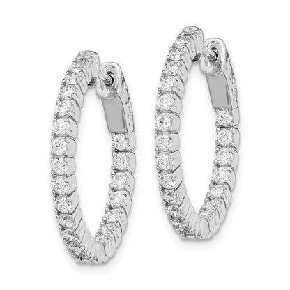 Sterlingsilber Schimmernd Rhodiniert 44 Stein 2mm Zirkonia in und Außen Rund Klappbar Creolen