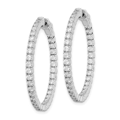 Sterlingsilber Schimmernd Rhodiniert 70 Stein 2mm Zirkonia in und Außen Rund Klappbar Creolen