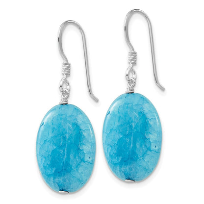 Sterlingsilber Poliert Cracked Aventurine Oval Ohrhänger