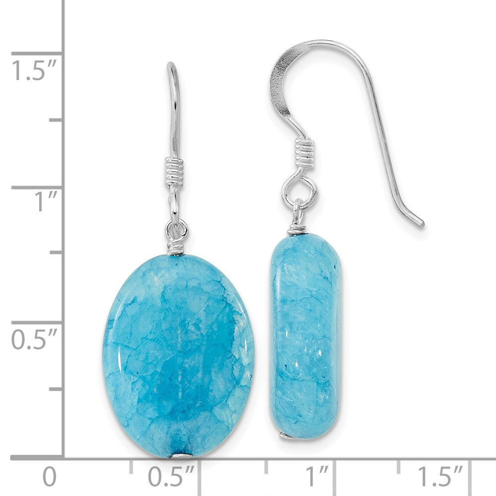 Sterlingsilber Poliert Cracked Aventurine Oval Ohrhänger