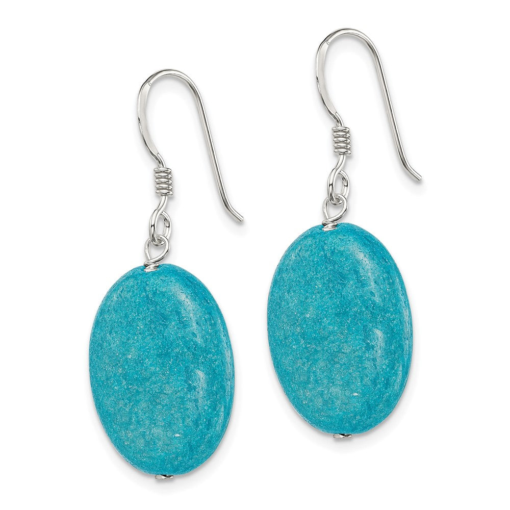 Sterlingsilber Poliert Cracked Aventurine Oval Ohrhänger