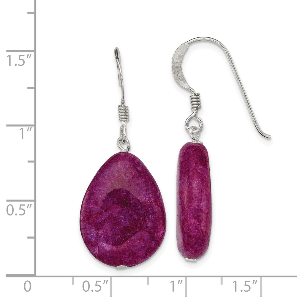 Sterlingsilber Poliert Rosa Cracked Aventurine Tropfen Ohrhänger