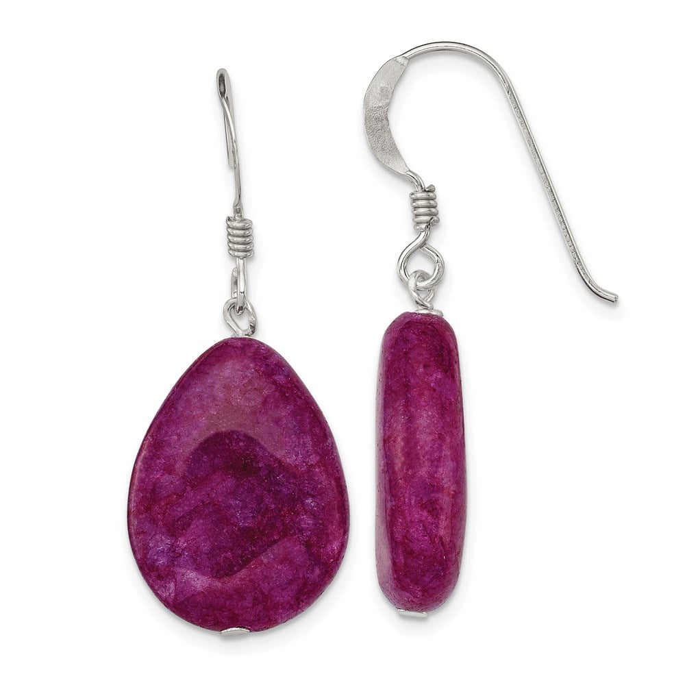 Sterlingsilber Poliert Rosa Cracked Aventurine Tropfen Ohrhänger
