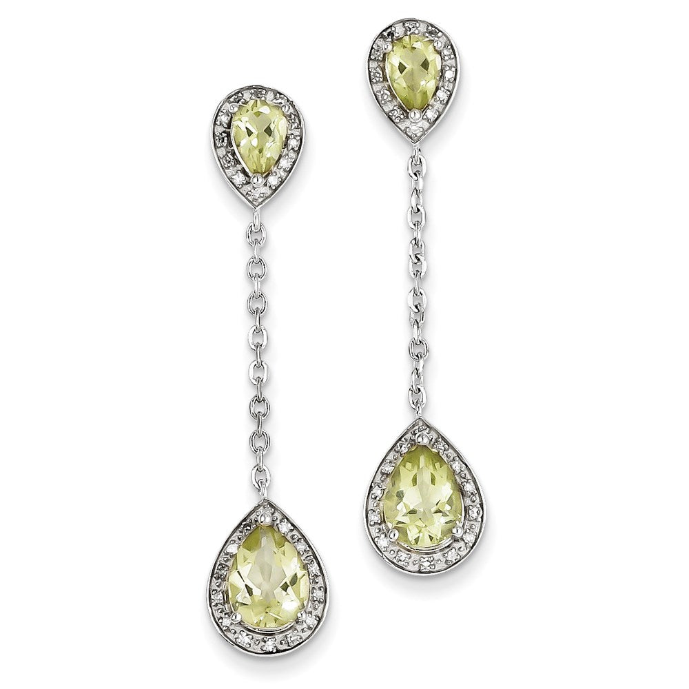 Sterlingsilber Diamant & Zitrone Quarz Ohrring