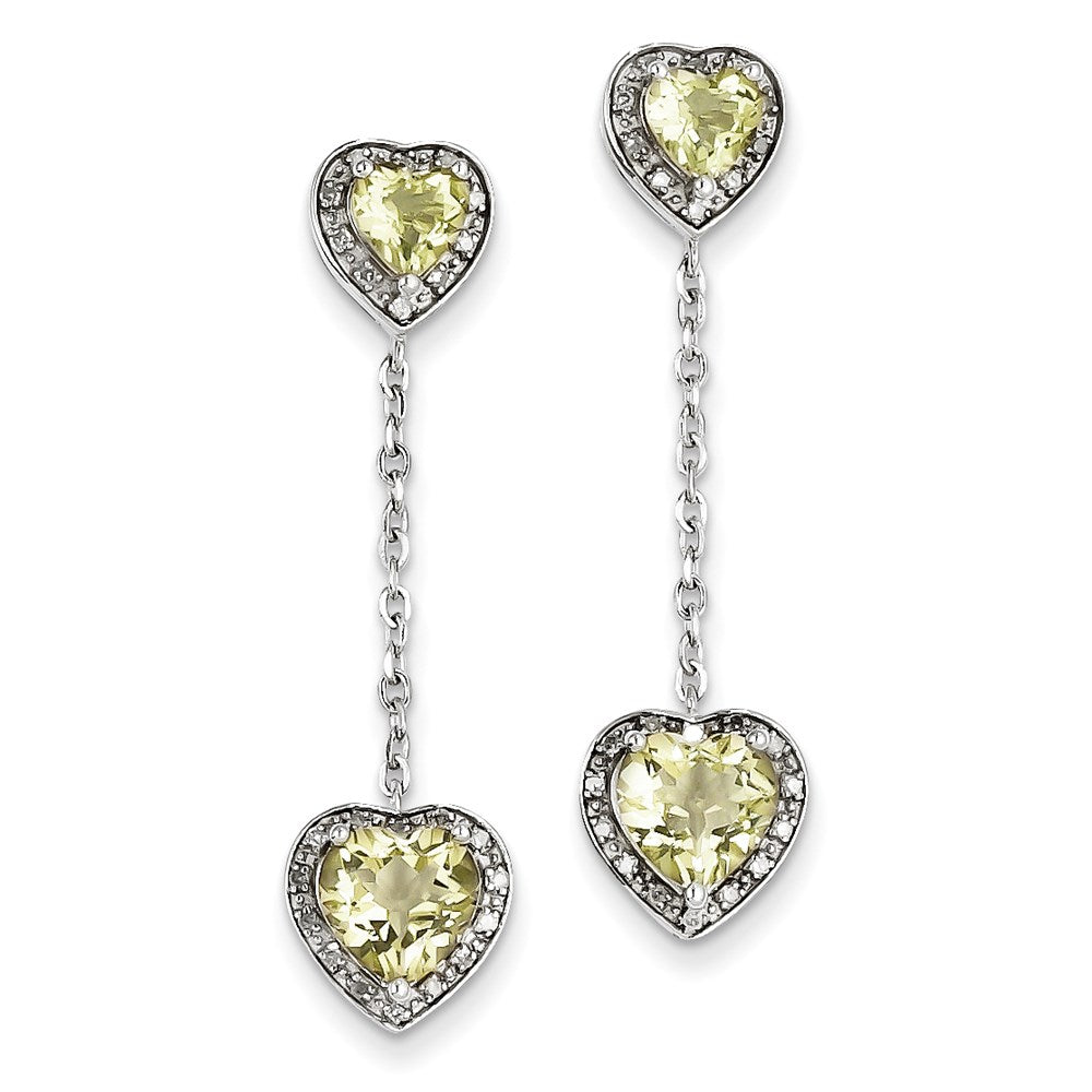 Sterlingsilber Diamant & Zitrone Quarz Ohrring