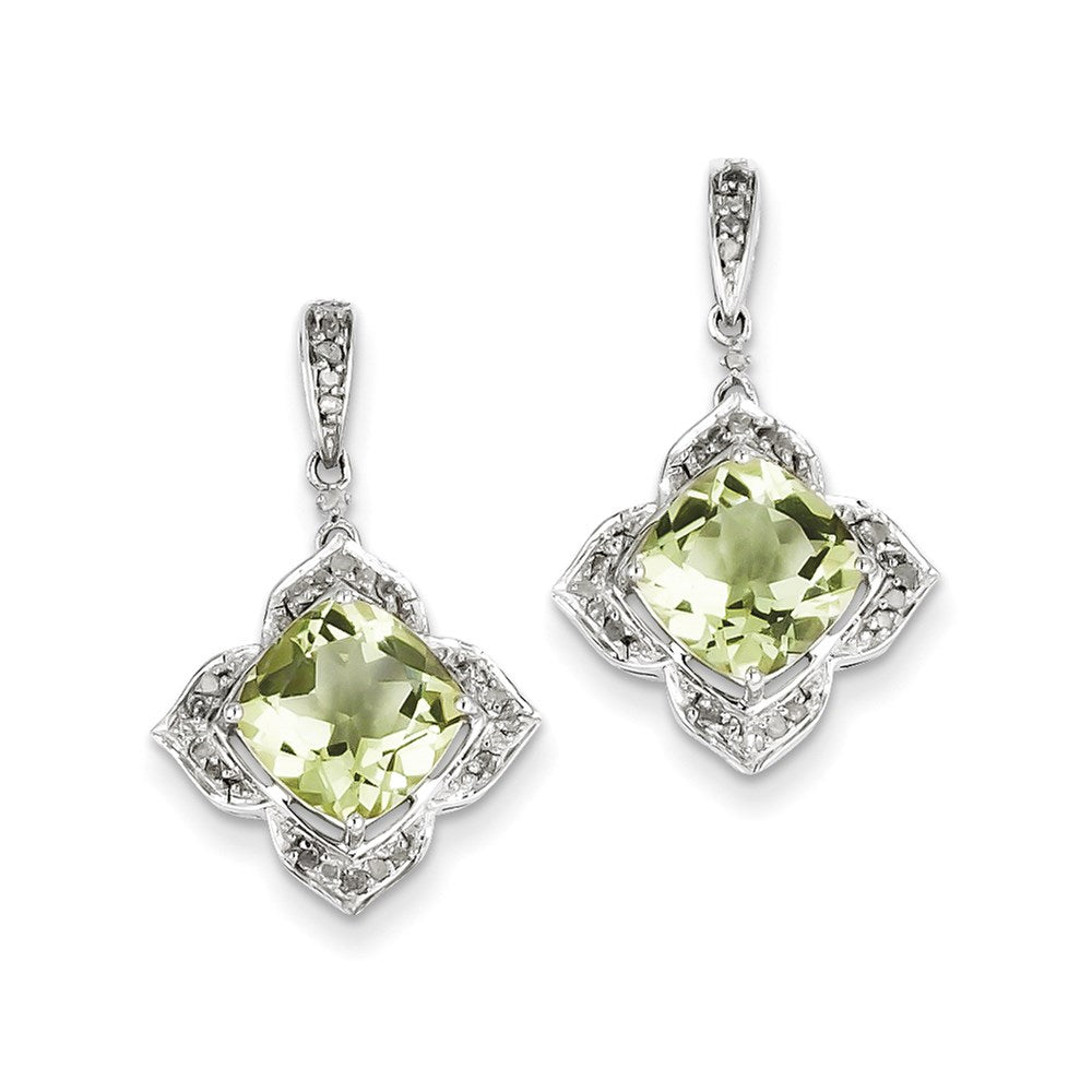 Sterlingsilber Diamant & Zitrone Quarz Ohrringe