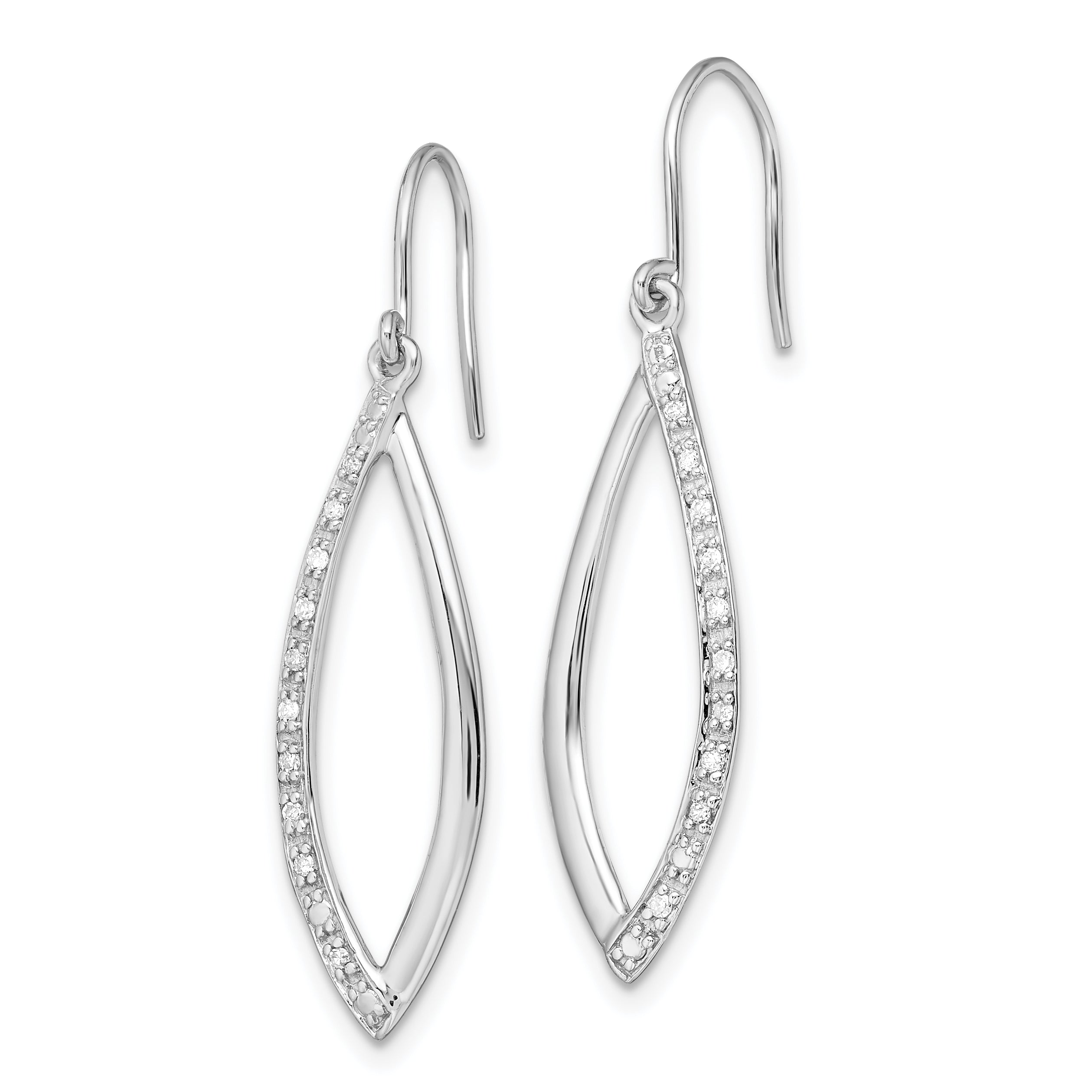 Sterlingsilber Rhodium Diamant. Ohrhänger
