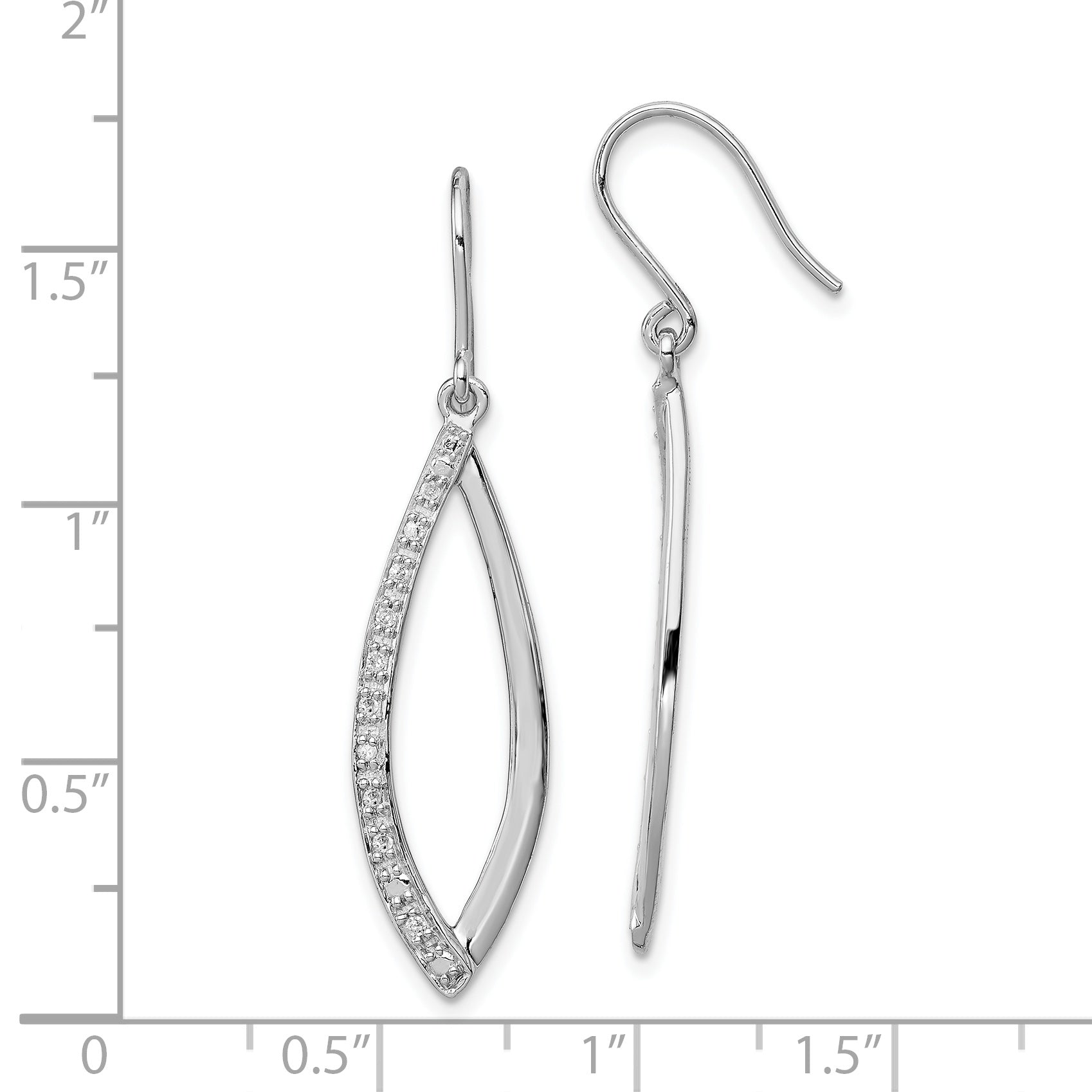 Sterlingsilber Rhodium Diamant. Ohrhänger
