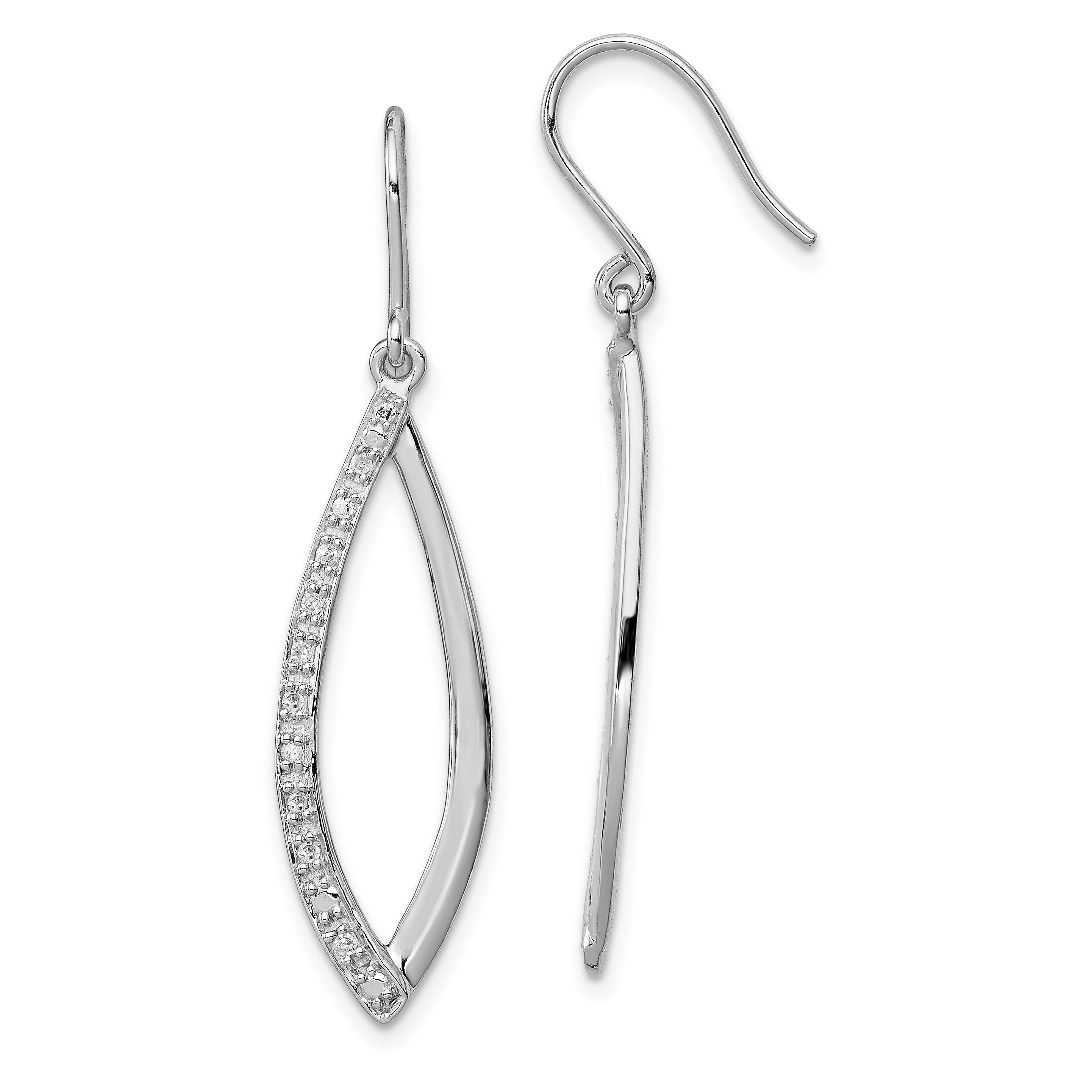Sterlingsilber Rhodium Diamant. Ohrhänger