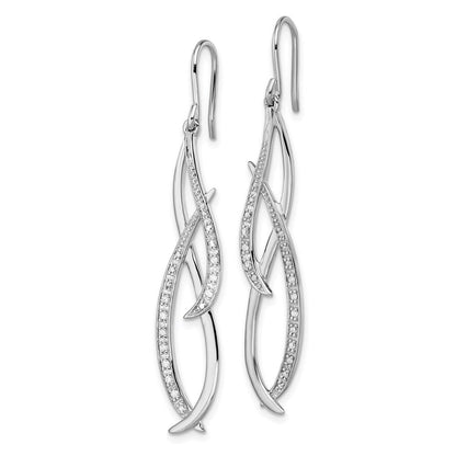 Sterlingsilber Rhodium Diamant. Ohrhänger