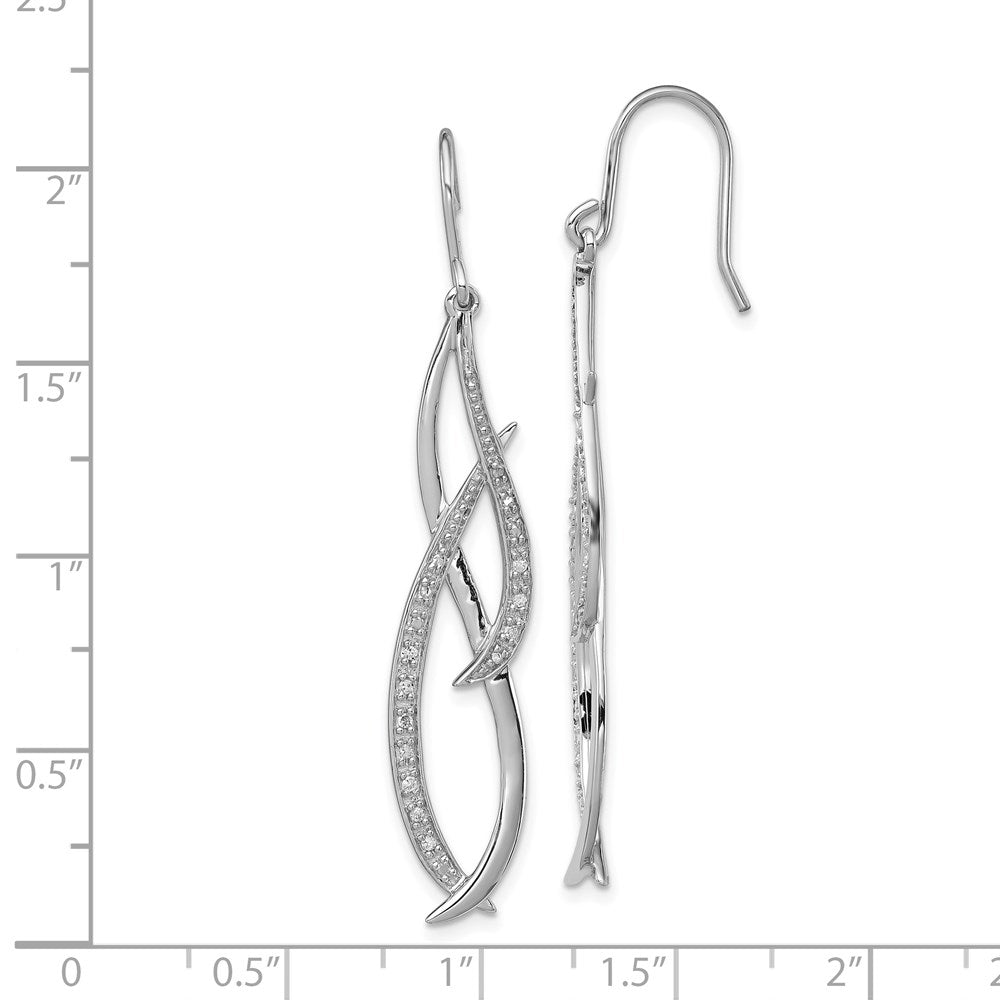 Sterlingsilber Rhodium Diamant. Ohrhänger