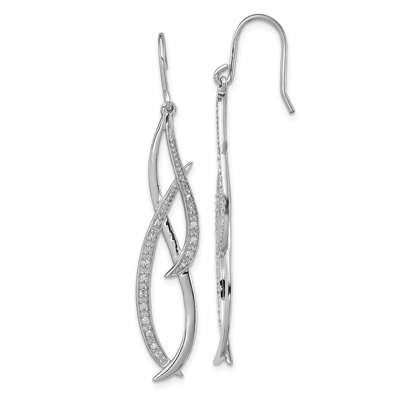 Sterlingsilber Rhodium Diamant. Ohrhänger