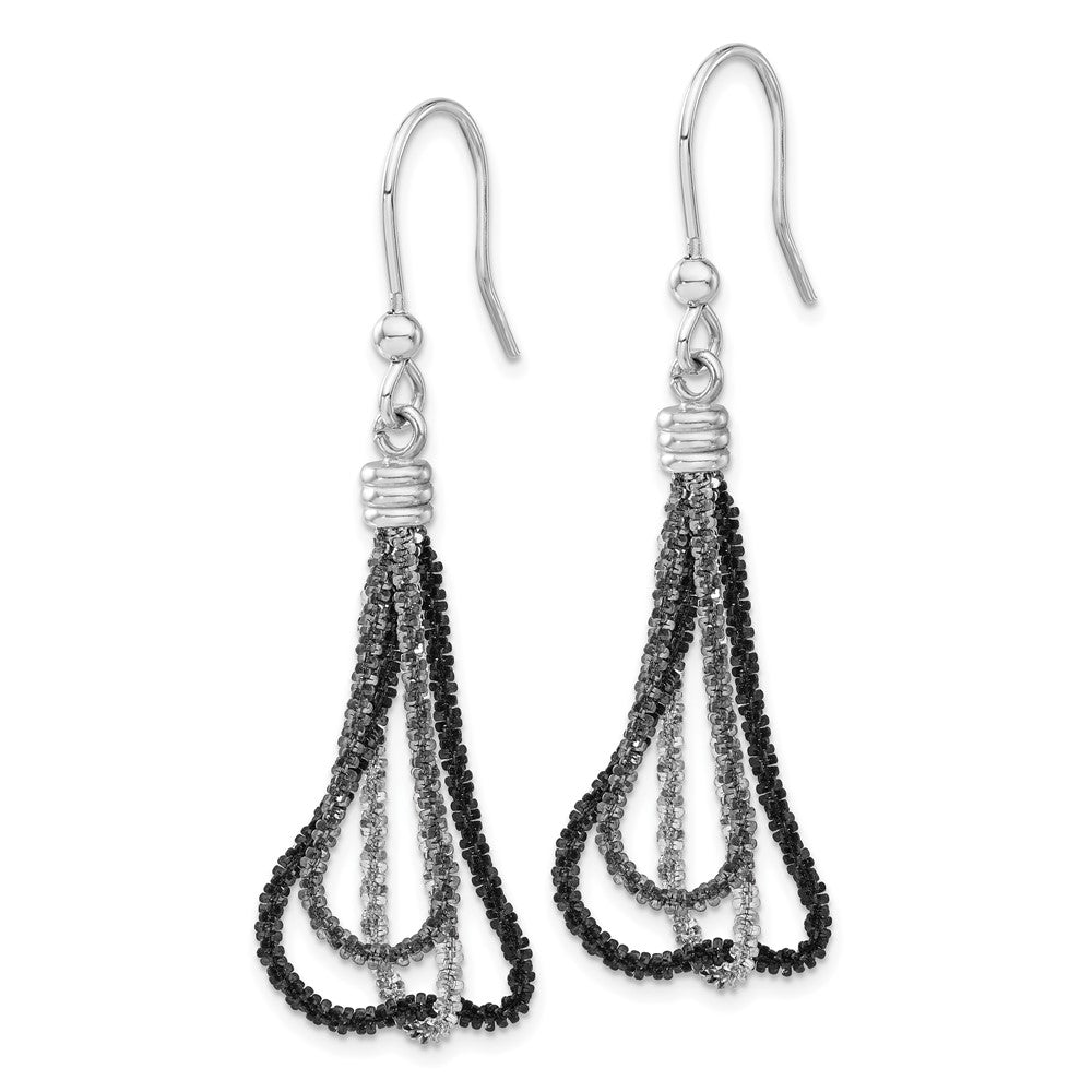 Sterlingsilber Ruthenium & Schwarz Rhodium Kette Ohrhänger