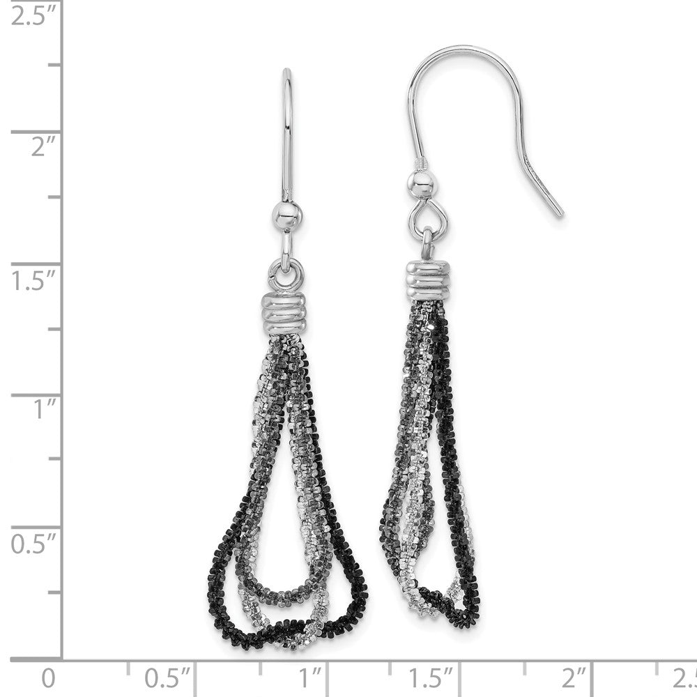Sterlingsilber Ruthenium & Schwarz Rhodium Kette Ohrhänger