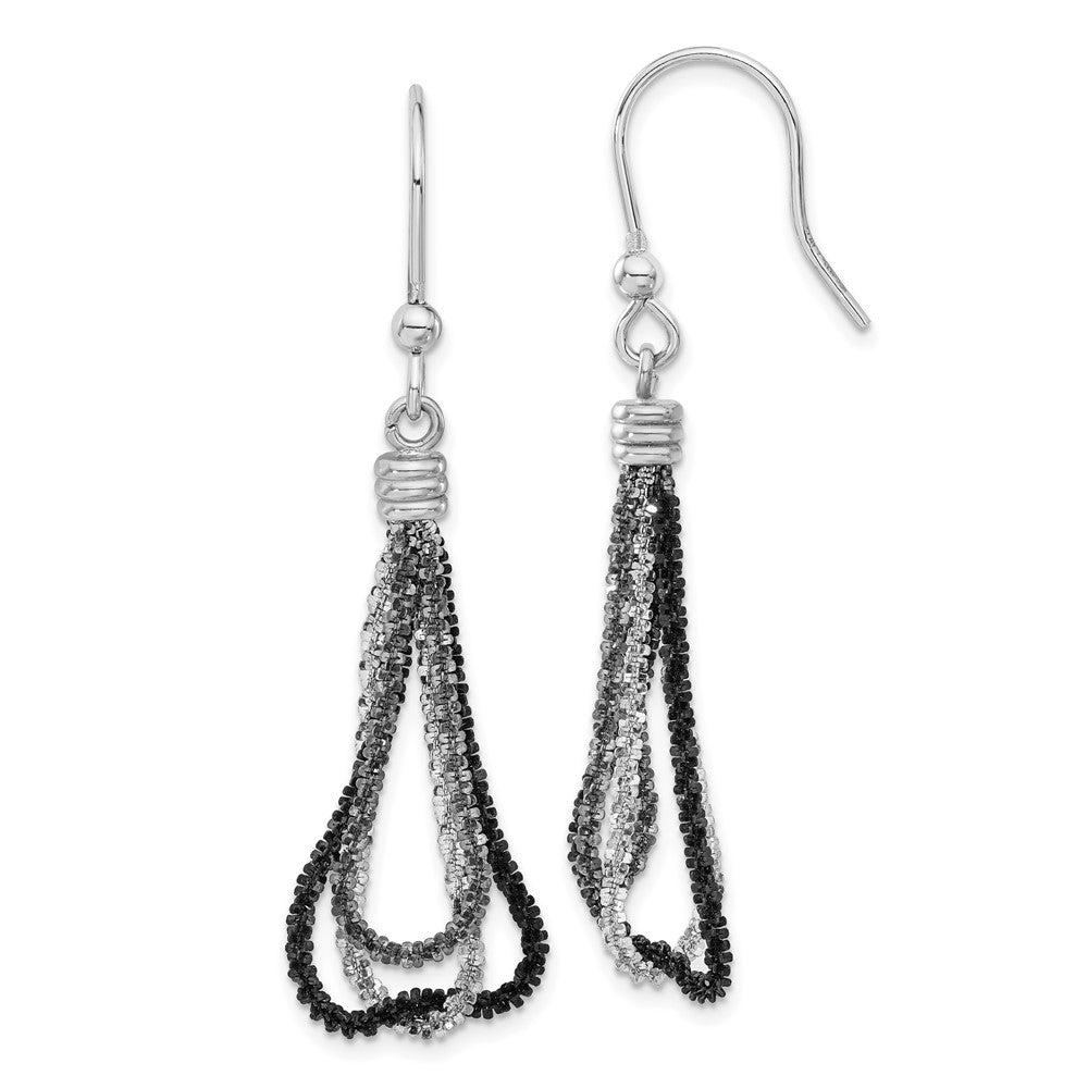 Sterlingsilber Ruthenium & Schwarz Rhodium Kette Ohrhänger