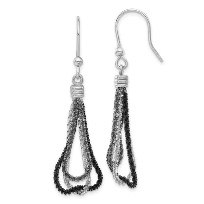 Sterlingsilber Ruthenium & Schwarz Rhodium Kette Ohrhänger