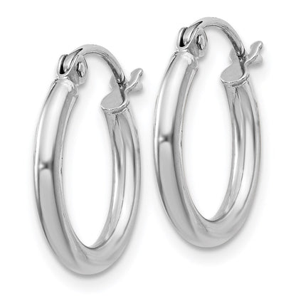 Sterlingsilber Rhodiniert 2mm Rund Creolen