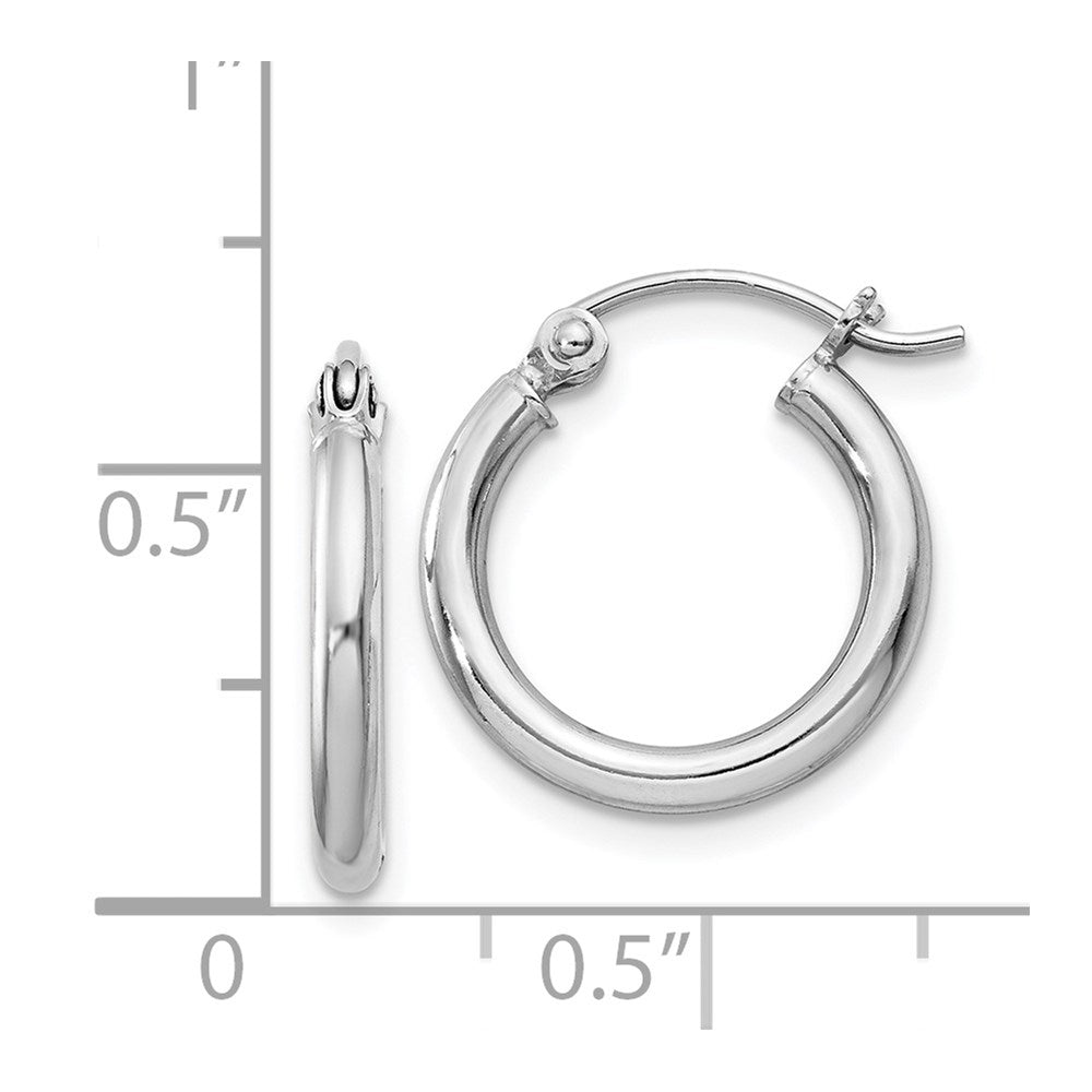 Sterlingsilber Rhodiniert 2mm Rund Creolen