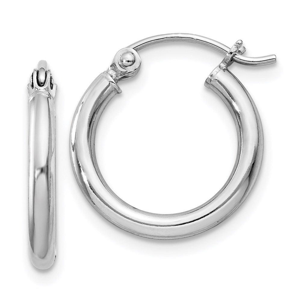 Sterlingsilber Rhodiniert 2mm Rund Creolen