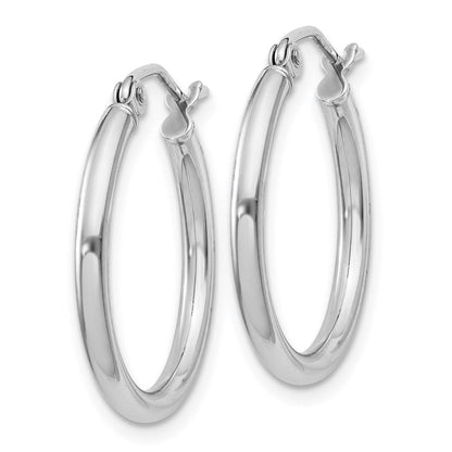 Sterlingsilber Rhodiniert 2mm Rund Creolen