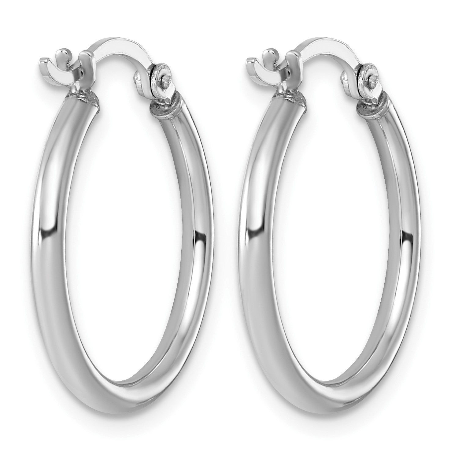Sterlingsilber Rhodiniert 2mm Rund Creolen